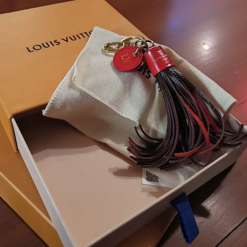 Louis Vuitton Leather Tassel Keychain In EUC FULL INCLUSION